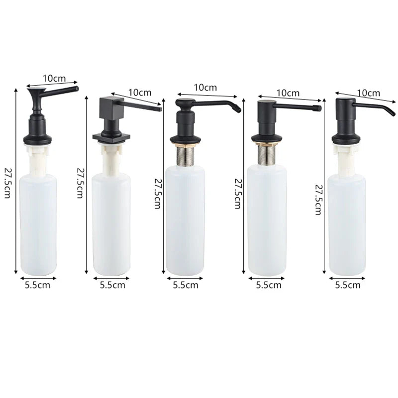 Senlesen Matte Black Liquid Soap Dispenser — 250ml Hand Press Bottle for Kitchen Sink, Dishwashing Detergent