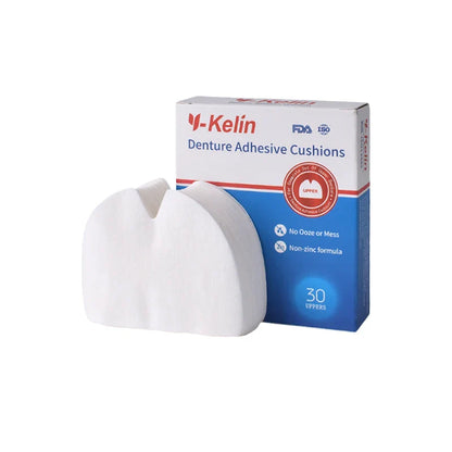 Y-Kelin Upper Denture Adhesive Cushions — 120 Pads (4 Pack) for Secure, Comfortable Hold