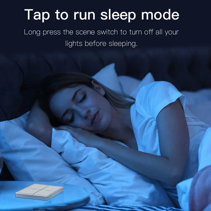 MOES 4-Gang Tuya ZigBee Wireless Scene Switch – Battery-Powered Smart Controller for Tuya Automation