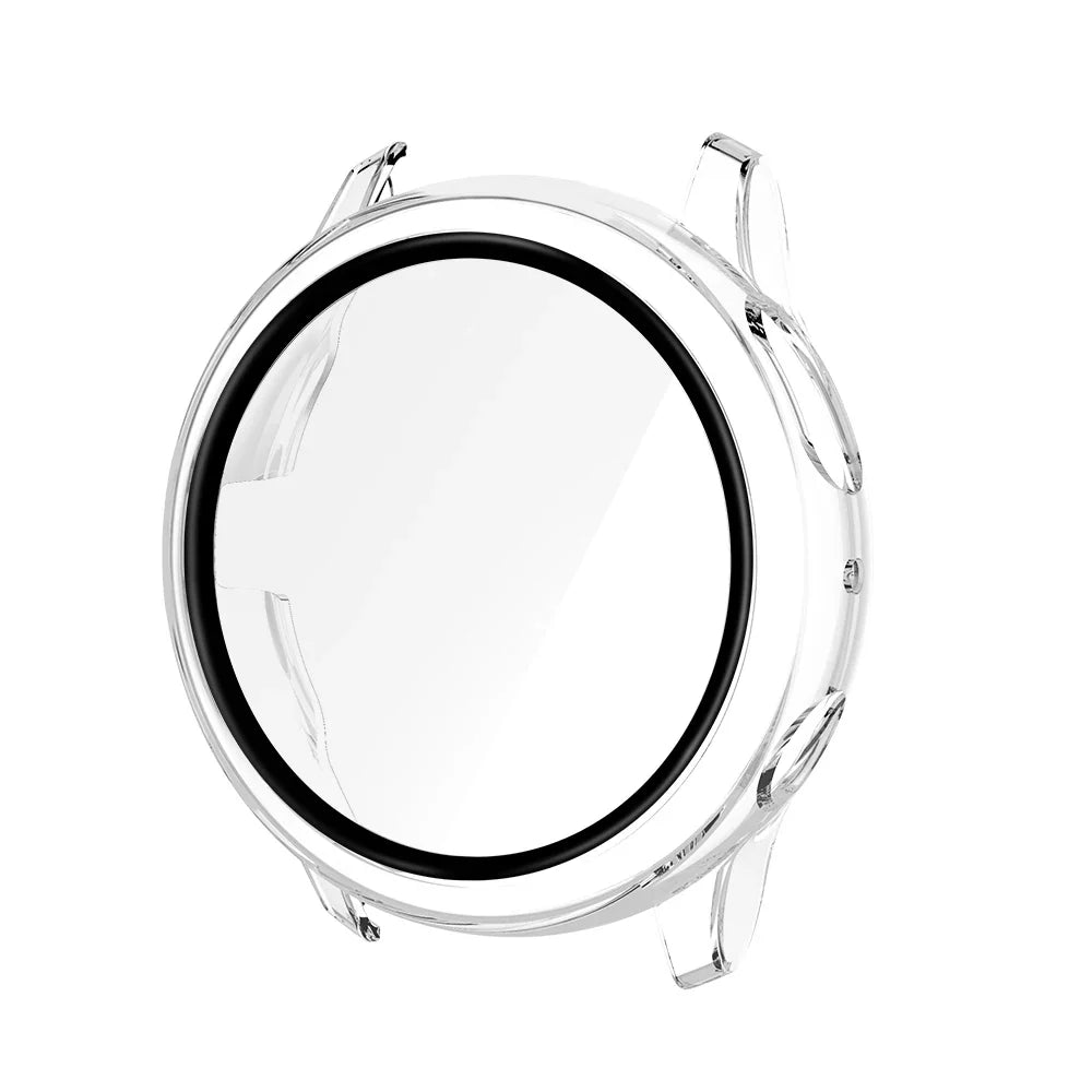 Samsung Galaxy Watch Active 2 Protective Case - Full Coverage Bumper with Tempered Glass Screen Protector for 40mm & 44mm