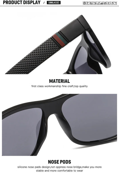 2024 Luxury Polarized Sunglasses for Men — High-End Square UV400 Driving Eyewear & Fashion Travel Sun Glasses