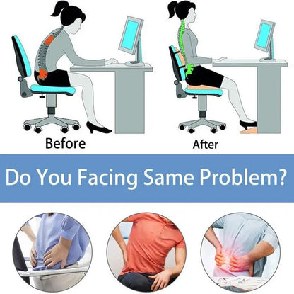 Ergonomic Bamboo Memory Foam Seat & Back Cushion – Slow Rebound Waist Support for Home & Office Chairs