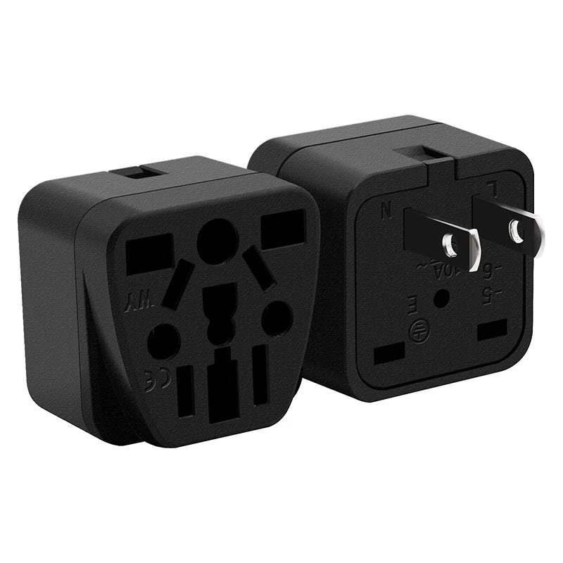 Universal AC Power Adapter – German, Russia, AU, UK, KR, EU to US Type B 10A Travel Converter for USA & Japan