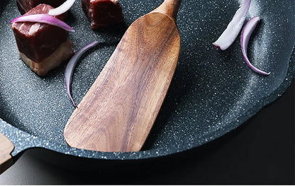 1-7pcs Teak Wood Tableware Set – Natural Wooden Spoons, Colander Spoon & Soup Skimmer Cooking Tool Kit