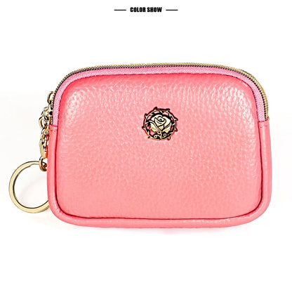 Senorita Genuine Leather Women’s Coin Purse – Double Zipper Small Wallet