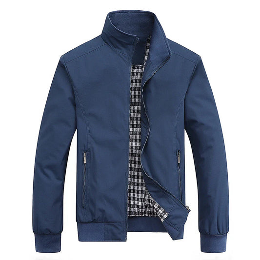 2025 Spring Autumn Men's Bomber Jacket – Casual Solid Slim Fit, Baseball Style, M-6XL & 8XL Sizes