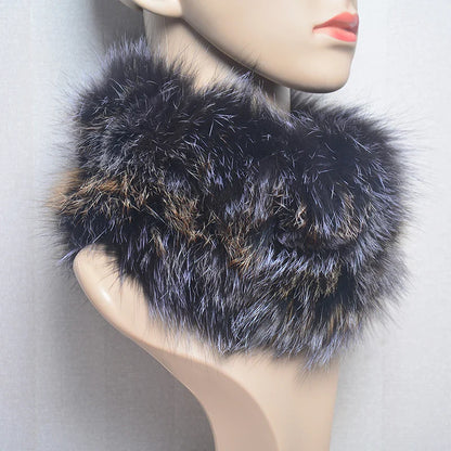 2025 Real Fox Fur Scarf and Headband – Luxury Winter Neck Warmer for Women, 100% Natural Fur, Elastic Ring Muffler