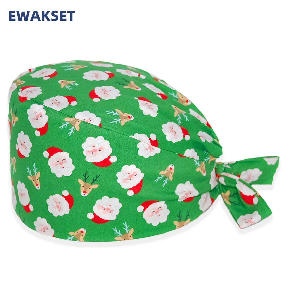 Unisex Soft Scrub Cap – Cartoon Print Surgical Hat for Men and Women, Operating Room Nursing Accessories