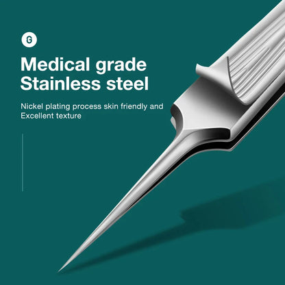 MR.GREEN Ingrown Hair Tweezers – Pointed Nose Tweezers for Eyebrows, Splinters, Blackhead & Acne Removal