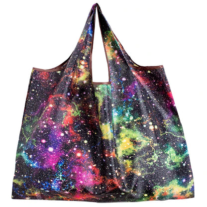 Eco-Friendly Folding Shopping Bag - BIG Reusable Portable Shoulder Handbag for Travel and Grocery, Fashion Pocket Tote
