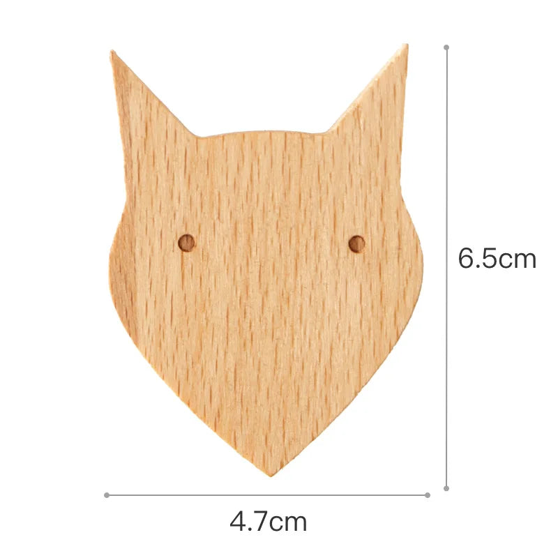 Wooden Drawer & Wall Hooks — Animal Keychain, Coat & Wardrobe Hanger, Cute Home & Kitchen Decor Accessory