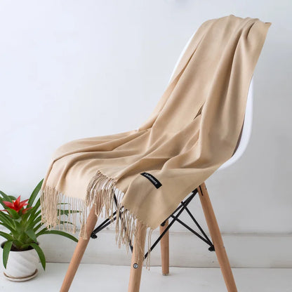 Desgine Solid Cashmere Scarf – Warm Autumn Winter Shawl Wrap with Tassels, Unisex Pashmina for Women and Men 2024