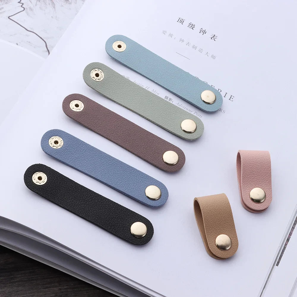 Leather Charger Protector Desktop Storage Clips – Cable Winder Tie – Cable Management Cord Organizer – Earphone Accessories