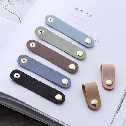 Leather Charger Protector Desktop Storage Clips – Cable Winder Tie – Cable Management Cord Organizer – Earphone Accessories