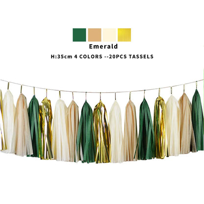 20-Piece Multicolor Tissue Paper Tassel Garland Set - DIY Crafts for Baby Showers, Birthdays, Weddings, and Parties