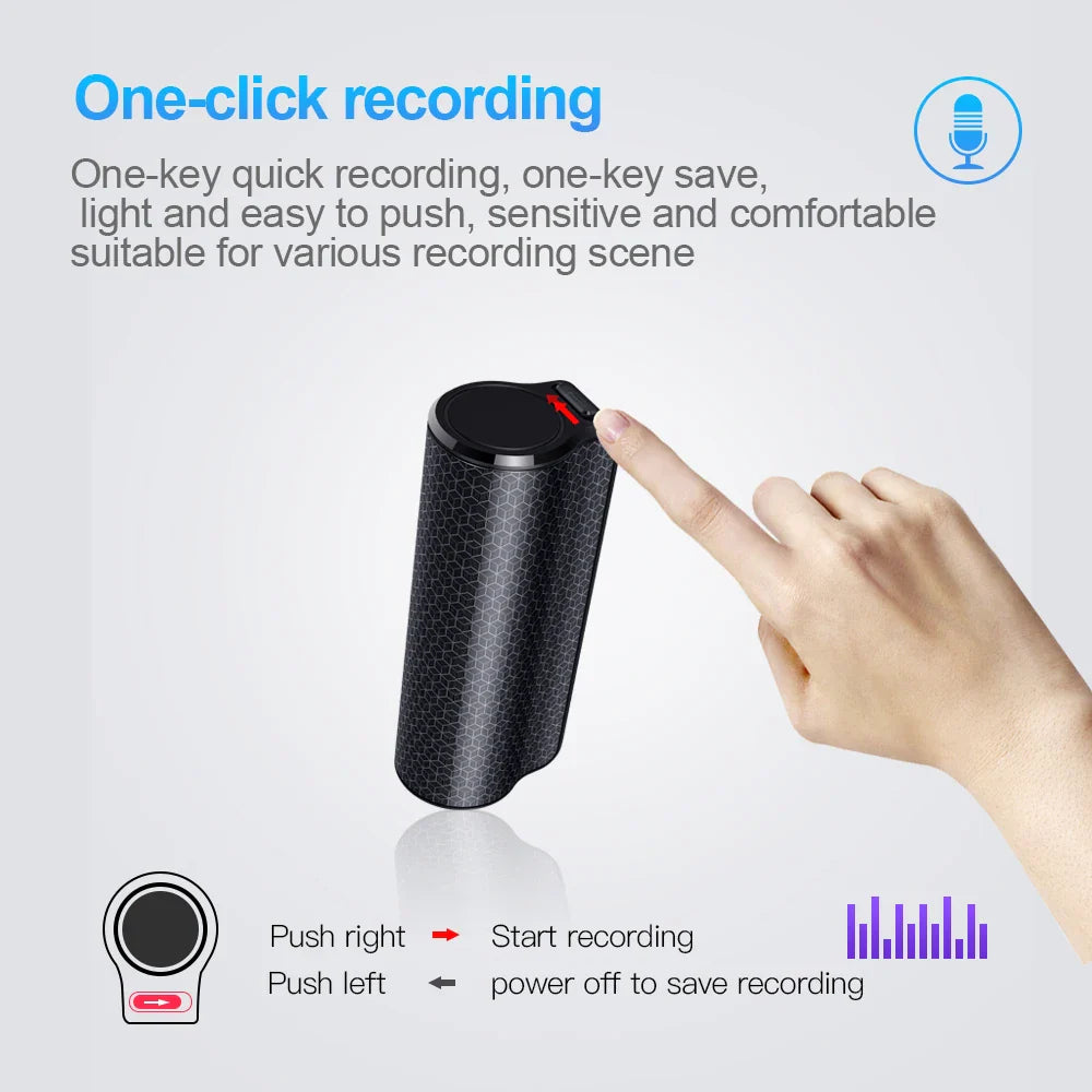 40Days Mini Digital Voice Recorder Pen – 8/16/32GB Audio MP3 Player with Magnetic Activation