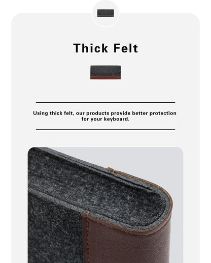PU Felt Keyboard Carrying Case – Protective Bag for Planck 40%, 60%, 80%, 100%, GH60, XD64, TADA68, TKL 87/104, ANSI, BM60/65/68, Poker Keyboards