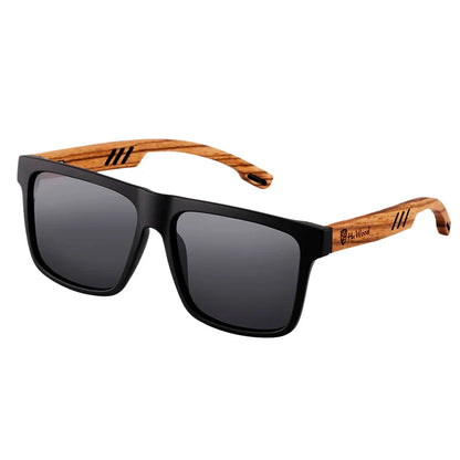 HU WOOD Square Polarized Sunglasses for Men — UV400 Fashion Sport & Driving Sun Glasses
