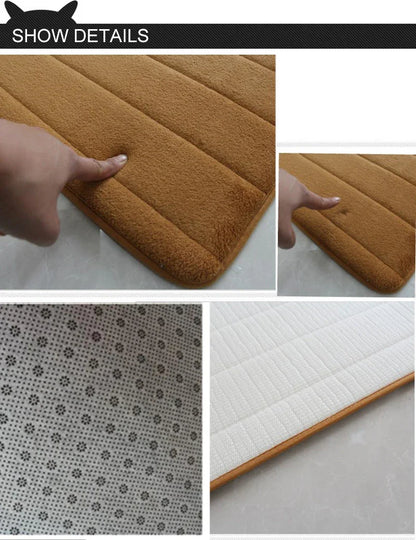 Water Absorption Anti-Slip Bath Mat Set - Bathroom, Toilet, Living Room, Bedroom Floor Carpet (1PC/3PC)