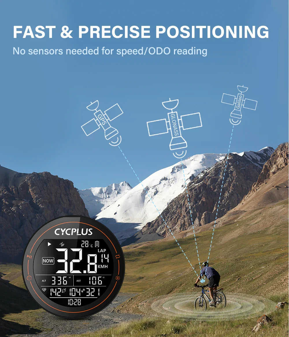 CYCPLUS M2 Wireless Bicycle Computer – ANT+ & Bluetooth GPS Speedometer, Waterproof Bike Cyclocomputer Accessories