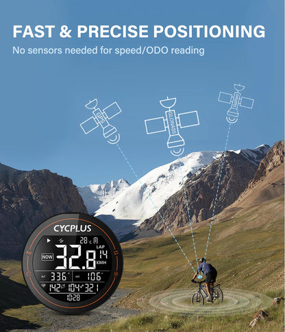 CYCPLUS M2 Wireless Bicycle Computer – ANT+ & Bluetooth GPS Speedometer, Waterproof Bike Cyclocomputer Accessories