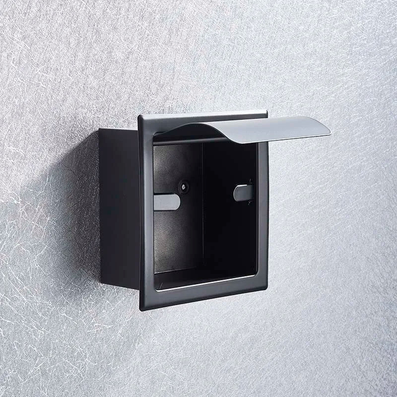 Onyzpily Bathroom Toilet Paper Holder | Chrome Finish Stainless Steel Tissue Box Holder, Wall Mounted, Black & Chrome