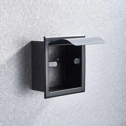 Onyzpily Bathroom Toilet Paper Holder | Chrome Finish Stainless Steel Tissue Box Holder, Wall Mounted, Black & Chrome