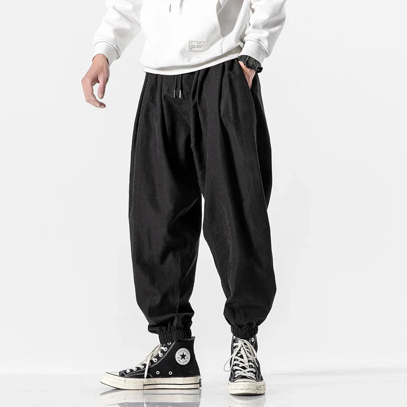 Streetwear Fashion Jogger Pants: Men's Black Hip Hop Harem Trousers - Casual Sweatpants in Big Size 5XL