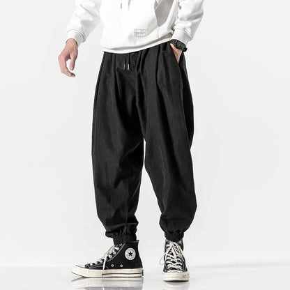 Streetwear Fashion Jogger Pants: Men's Black Hip Hop Harem Trousers - Casual Sweatpants in Big Size 5XL