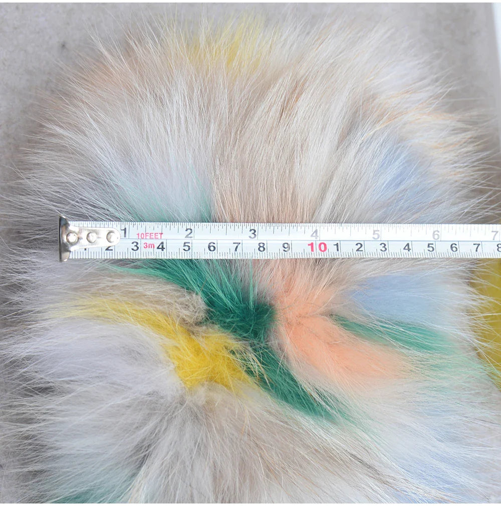 2025 Real Fox Fur Scarf and Headband – Luxury Winter Neck Warmer for Women, 100% Natural Fur, Elastic Ring Muffler