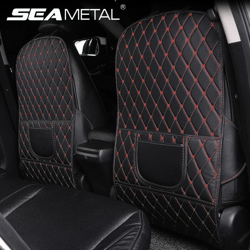 PU Leather Car Seat Back Protector – Anti-Kick Pad for Kids, Child Kick & Dirt Protection, Auto Accessories