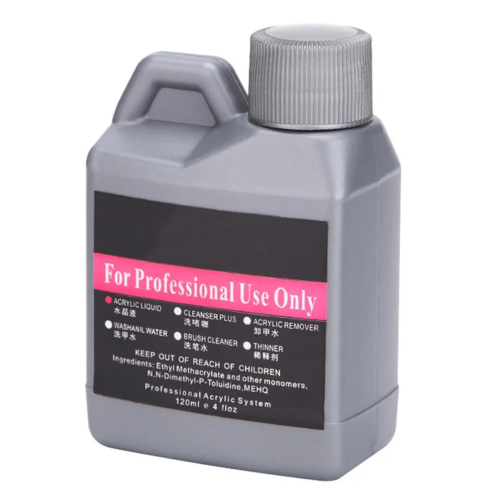 120ml EMA Acrylic Liquid Monomer - Crystal Nail Supplies for Professional Dipping, Carving, Nail Art, and Acrylic Powder Extensions