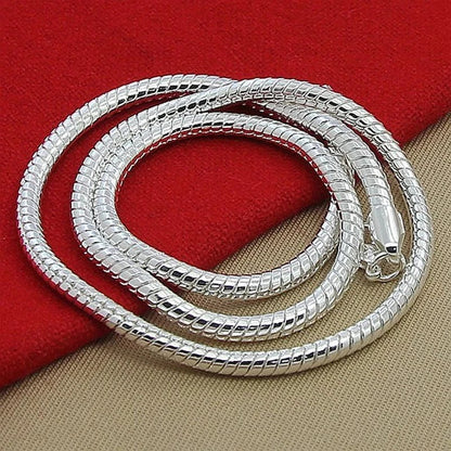 925 Sterling Silver Snake Chain Necklace — 1MM/2MM/3MM, 40–75cm for Men & Women, Fashion Jewelry Pendant, Free Shipping