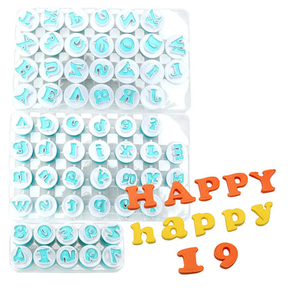 26Pcs/set Capital Letters Fondant Cake Mold: Upper & Lowercase Alphabet Cookie Cutter Set - Plastic Plunger Cookie Mould