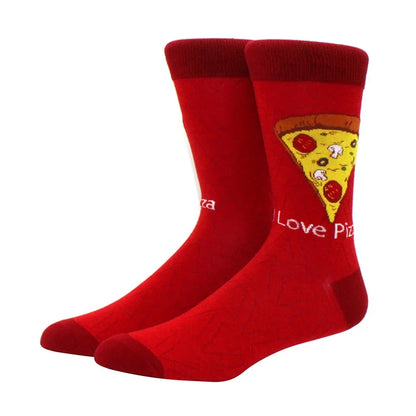 Funny Cartoon Fashion Cotton Socks – Hip Hop Skateboard Style Socks for Men & Women, Beer, Pizza, Astronaut & Pineapple Print Casual Wear Socks