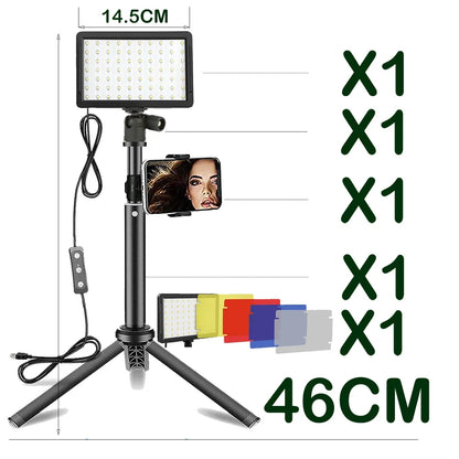 LED Photography Video Light Panel Kit - RGB Lighting for Studio, YouTube & Live Streaming with Tripod Stand