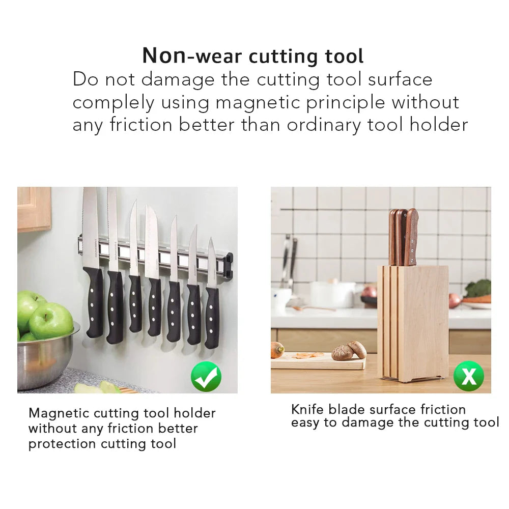 Magnetic Knife Holder Strip – Wall Mount Strong Magnetic Kitchen Knife Storage Organizer
