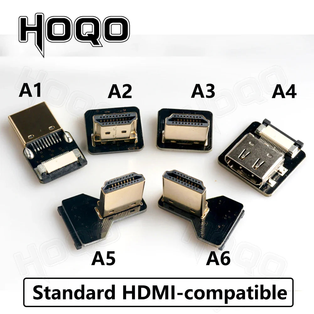 Ribbon FPV HDMI-Compatible Connector – Flexible Flat Cable for Raspberry Pi 4, Micro HDMI to HDMI/Mini HDMI Female 90° FFC 20pin