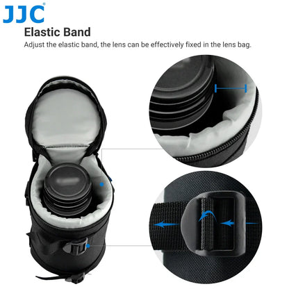 JJC Waterproof Camera Lens Bag — Storage Pouch with Belt for Canon, Nikon, Sony, Fujifilm DSLR