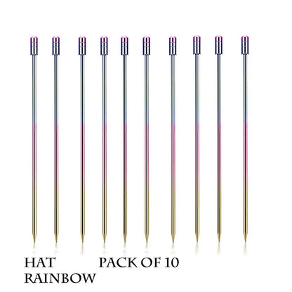 10PCS Stainless Steel Cocktail Picks - Fruit Sticks & Drink Stirring Sticks in Circle, Ball, and Hat Shapes