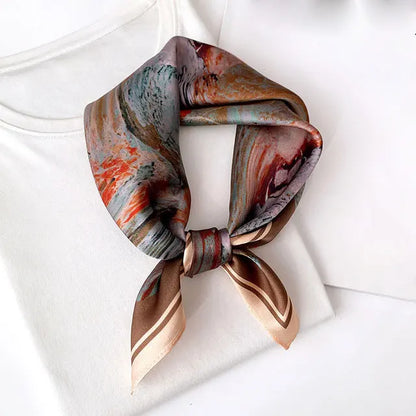 New 2024 Pashmina Scarf – 100% Mulberry Silk Small Shawl, Summer Beach Poncho, Women’s Hijab, Bandana & Kerchief 53x53cm