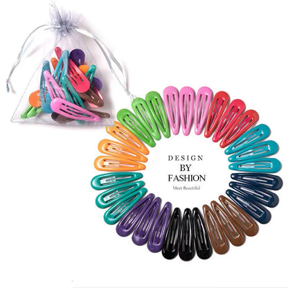 Girls’ Colorful Waterdrop Hairpins — 10/20/30/40PCS Cute Hair Clips & Barrettes Fashion Accessories for Kids