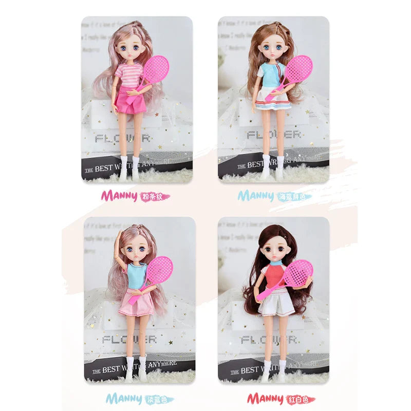 Slim 26cm BJD Doll for Girls – 13 Movable Joints with Princess Outfit, Blue Eyes & Eyelash Accessories