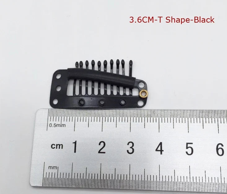 50Pcs Wig Clips Snap Clips - 2.3cm-3.6cm Black & Brown Hair Extension Weft Clips for Wig Styling & Hair Tools