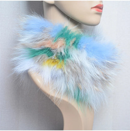 2025 Real Fox Fur Scarf and Headband – Luxury Winter Neck Warmer for Women, 100% Natural Fur, Elastic Ring Muffler