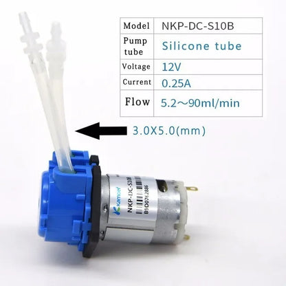 Kamoer DC 12V/24V Dosing Pump - Peristaltic Pump with Connector for Arduino, Aquarium, Lab & DIY Liquid Applications