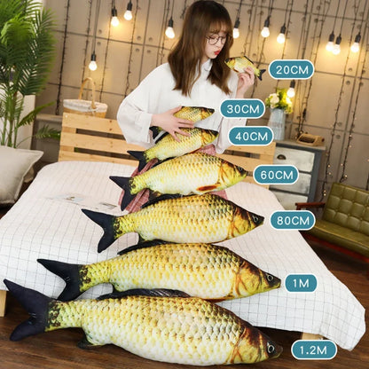 Creative Plush Fish Pillow Toy - Soft Simulation Carp Plush for Cats, Kids & Fun Gifts