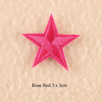 Stars Embroidered Iron-On Patches – Gold, Silver & Colorful Appliqué Stickers for Clothing, Jackets, Bags & DIY Craft Decoration