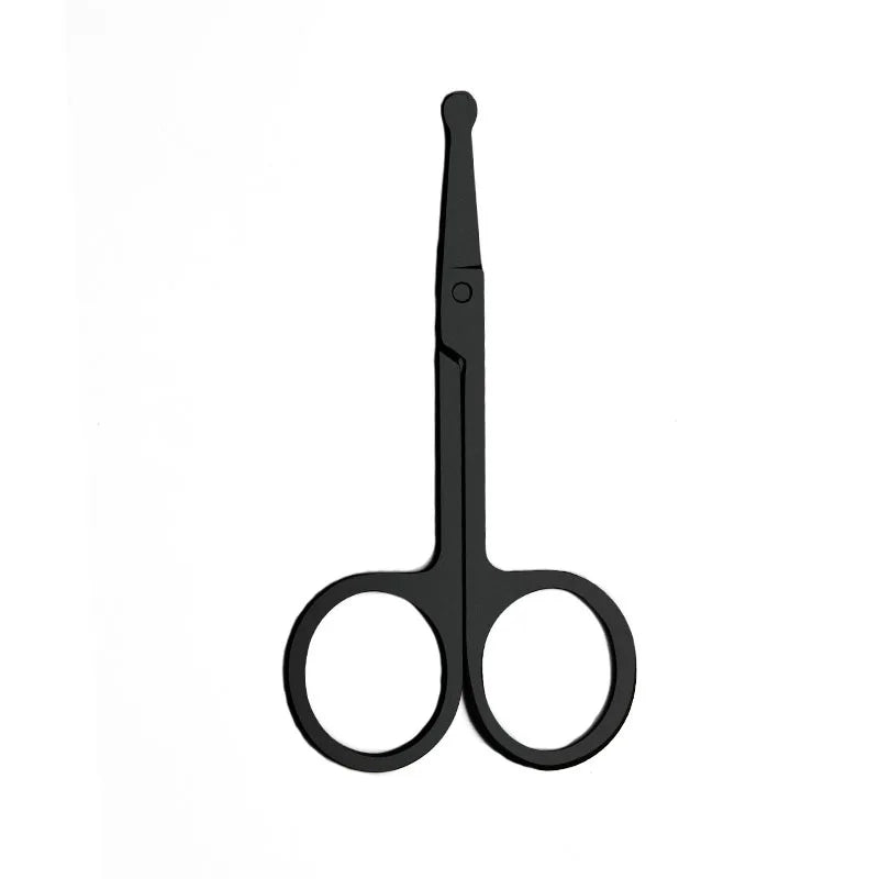 Mini Stainless Steel Round-Head Nose Hair Scissors — Portable Ergonomic Nose Trimmer & Cutter