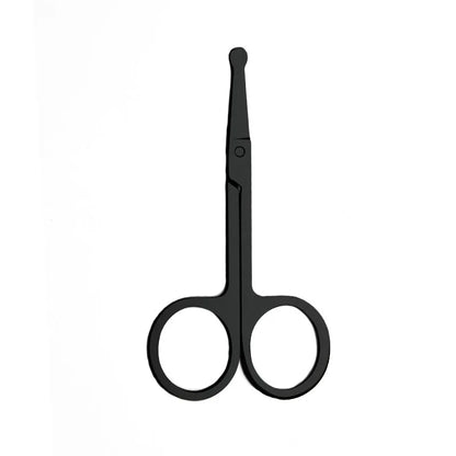 Mini Stainless Steel Round-Head Nose Hair Scissors — Portable Ergonomic Nose Trimmer & Cutter